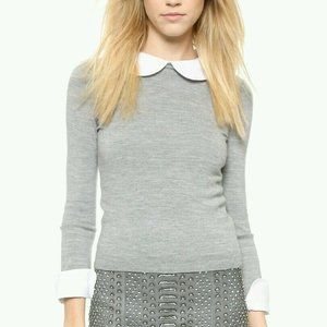 Alice + Olivia "Porla" Gray Wool Sweater